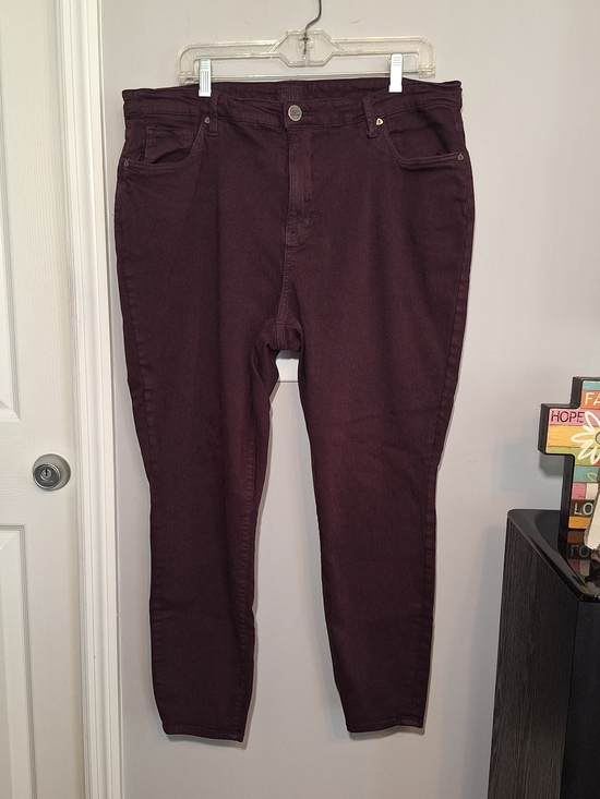 Kut from the Kloth Denim - Kut from the Kloth Women's High Rise Ankle Skinny Jeans in Plum Eggplant